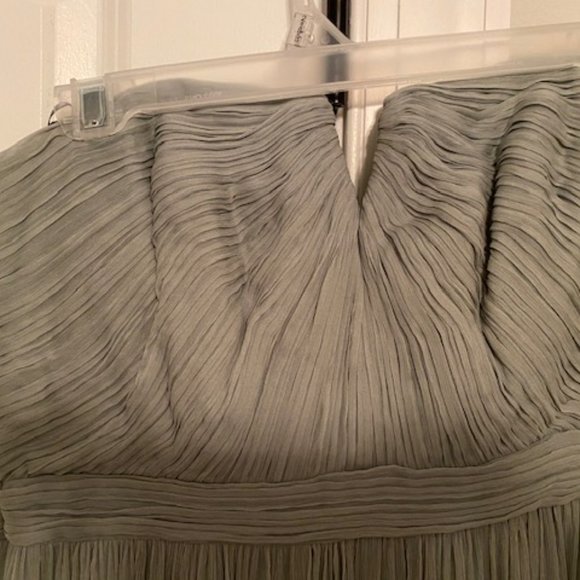 J.Crew Nadia silk Chiffon Strapless gown - sage - Picture 3 of 4